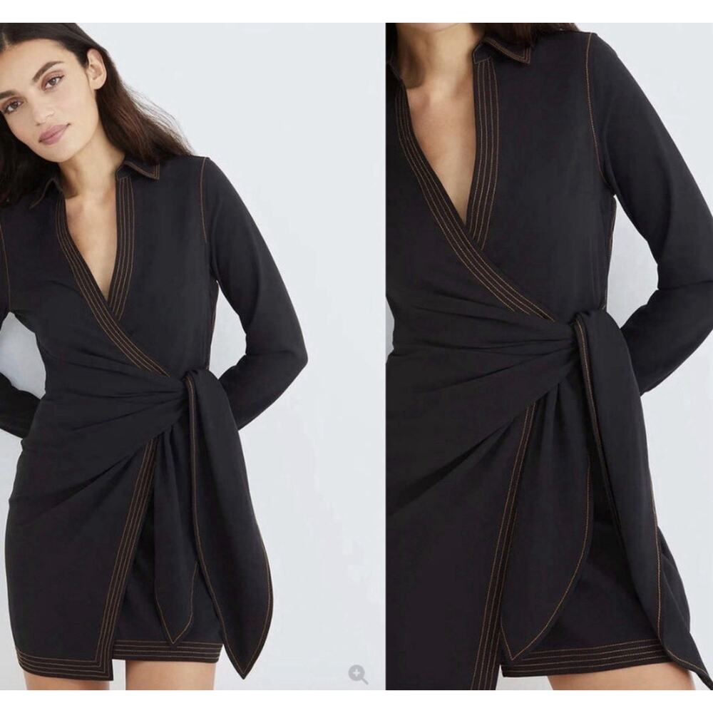 Veronica Beard Lavella Wrap Dress Black Size 2